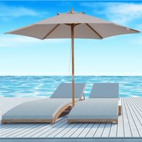 Sonnenschirm Gartenschirm 3-stufig Bambus 180/ Polyester Grau