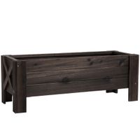 Hochbeet Tannenholz Verkohlt 100 x 36,5 x 36 cm