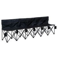 Campingbank 6-Sitzer mit Tragetasche Schwarz 279x48x80cm