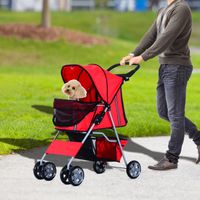 Hundewagen Hundebuggy Pet Stroller Hunde Buggy mit 4 Rolle in 4 Farben