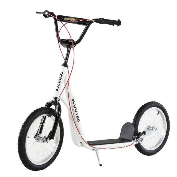 Tretroller Kinderroller Scooter Cityroller Luftreifen verstellbar Weiß