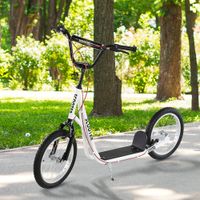 Tretroller Kinderroller Scooter Cityroller Luftreifen verstellbar Weiß
