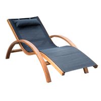 Liegestuhl mit Kopfkissen Holz Teak 165 x 72 x 86 cm