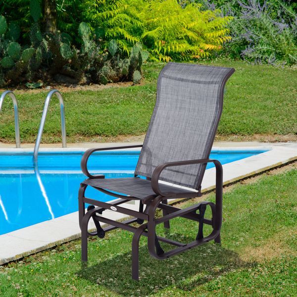 Schaukelstuhl Garten Gartenstuhl Garten Metall Schaukel Stuhl Grau