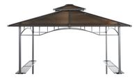 Ersatzdach Hardtop BBQ Pavillon 1,5x2,4m Doppelstegplatten Polycarbonat Braun