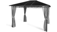 Hardtop Pavillon Meran 3x3,6m mit Seitenteile Doppelstegplatten Hohlkammer Polycarbonat