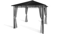 Hardtop Pavillon Meran 3x3m mit Seitenteile Doppelstegplatten Hohlkammer Polycarbonat