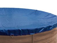 Abdeckplane für Pool oval 916x460cm Royalblau Planenmaß 980x540cm Sommer Winter