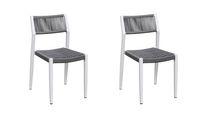 Stapelstuhl-Set Sol 2 teilig aus Aluminium - Weiß/Grau