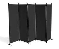 Paravent 5 teilig Schwarz 268 x 167 cm Raumteiler Trennwand Sichtschutz