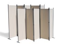 2 Stück Paravent 5 teilig Beige Raumteiler Trennwand Sichtschutz