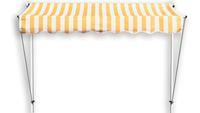 Klemmmarkise Ontario 255x130cm Gelb/Weiß Balkonmarkise höhenverstellbar von 200 cm – 320 cm