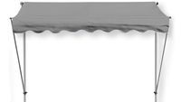 Klemmmarkise Ontario 255x130cm Grau Balkonmarkise höhenverstellbar von 200 cm – 320 cm
