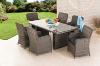 Dining-Set, 13-teilig braun