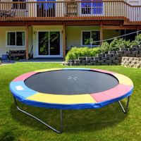 Trampolin Randabdeckung Sicherheitsnetz Wetterplane Leiter 8ft 10ft 12ft 15ft (Randabdeckung: Ø 244cm-Bunt)
