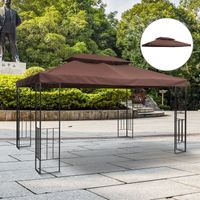 Ersatzdach für Metall-Gartenpavillon 3x4 Partyzelt Dach Kaffee