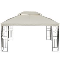 Ersatzdach für Metall-Gartenpavillon 4x3 Partyzelt Dach Cremeweiß
