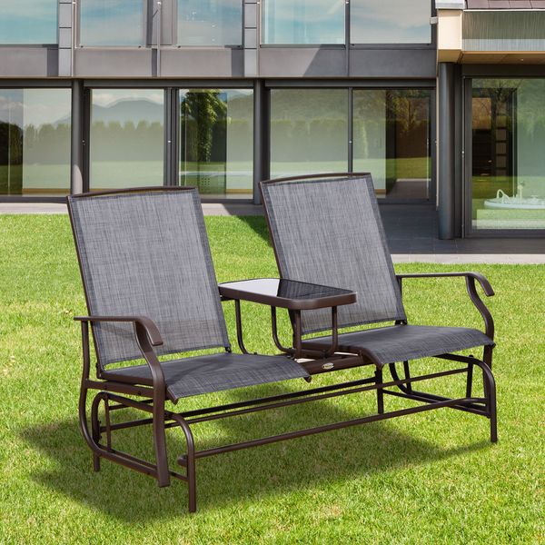 Gartenbank Schaukelstuhl Sitzbank Schaukelbank Gartenstuhl mit Tisch