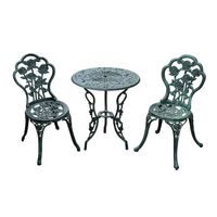 Bistroset Gartenset 3-tlg. Balkonmöbel Set Gussaluminium Antik Grün