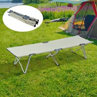 Campingbett Feldbett Klappbett Liege inkl. Tasche 193x64x40cm (Beige)
