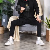 Gummi-Hantel Fitness Hantel Kurzhantel für Trainingsraum schwarz 12,5 KG