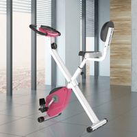 Heimtrainer Fahrradtrainer mit 8 stufig einstellbarem Magnetwiderstand Rosa+Weiß 43 x 97 x 109 cm