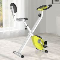 Heimtrainer Fahrradtrainer mit 8 stufig einstellbarem Magnetwiderstand Gelb+Weiß 43 x 97 x 109 cm