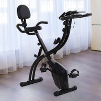Heimtrainer X-Bike Fahrradtrainer LCD-Display klappbar Schwarz