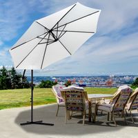 Sonnenschirm Regenschirm abnehmbar Ampelschirm Kurbelschirm Creme