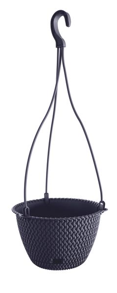 Strickoptik-Hängetopf - Anthrazit