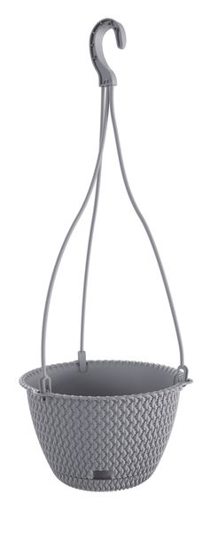 Strickoptik-Hängetopf - Steingrau