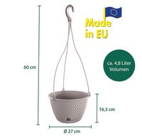 Strickoptik-Hängetopf - Mocca