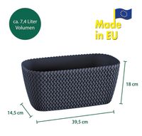 Strickoptik-Balkon-Pflanzkasten - Anthrazit