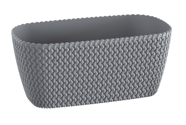 Strickoptik-Balkon-Pflanzkasten - Steingrau