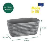 Strickoptik-Balkon-Pflanzkasten - Steingrau