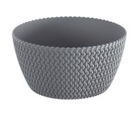 Strickoptik-Blumentopf, Steingrau - 2er-Set