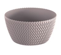 Strickoptik-Blumentopf, Mocca - 2er-Set