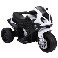 Elektro Kindermotorrad Kinderfahrzeug Lizensiert von BMW S1000RR Elektro-Dreirad mit Akku Stahl Schwarz 66 x 37 x 44 cm