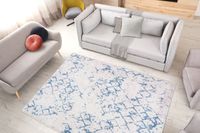 Teppich Peron 400 Weiß / Blau