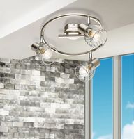 Lighting - TEXAS - Strahler Metall Nickel matt, 3x E14