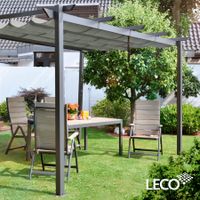 LECO Pergola 4 x 3 m mit ausziehbarem Sonnendach – anthrazit / grau