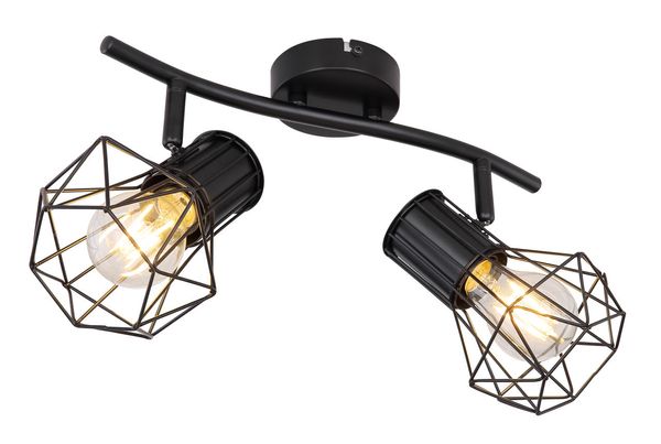 Lighting - PRISKA - Strahler Metall schwarz, 2x E27