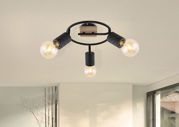 Lighting - JOSELLA - Strahler Holz dunkelbraun, 3x E27