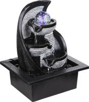 Lighting - ALBERT - Brunnen Kunststoff grau antik, 4x RGB LED