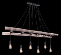 Lighting - IRMGARD - Hängeleuchte Holz naturfarben, 6x E27