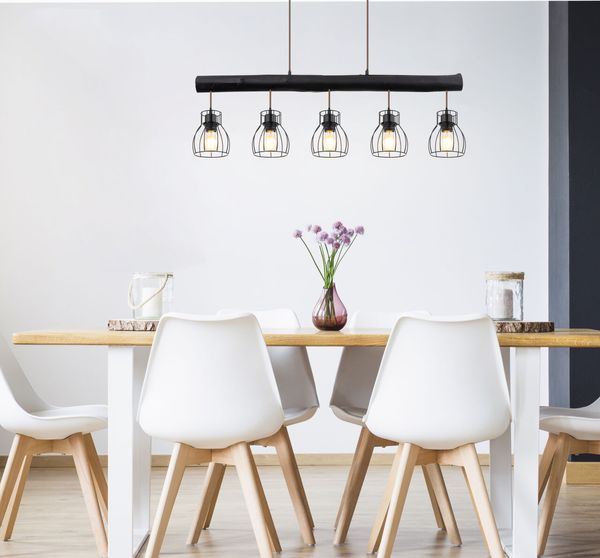 Lighting - MINA - Hängeleuchte Metall schwarz matt, 5x E27