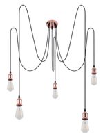 Lighting - OLIVER - Hängeleuchte Metall kupferfarben, 5x E27