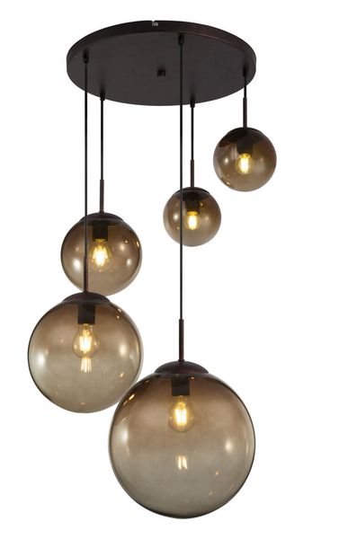 Lighting - VARUS - Hängeleuchte Metall braun, 5x E27