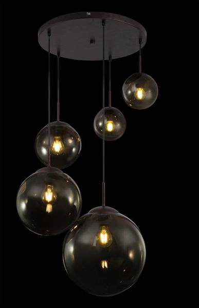 Lighting - VARUS - Hängeleuchte Metall braun, 5x E27