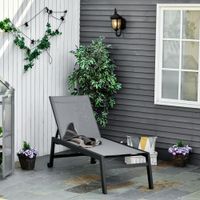 Sonnenliege Gartenliege 5-stufige Rückenlehne Aluminium Grau